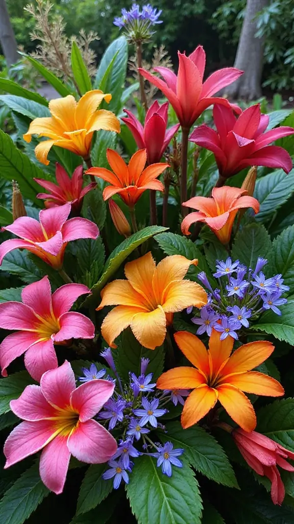 47 Flower Garden Ideas in Front of House for Stunning Curb Appeal - 25. Tropical Flower Gardens