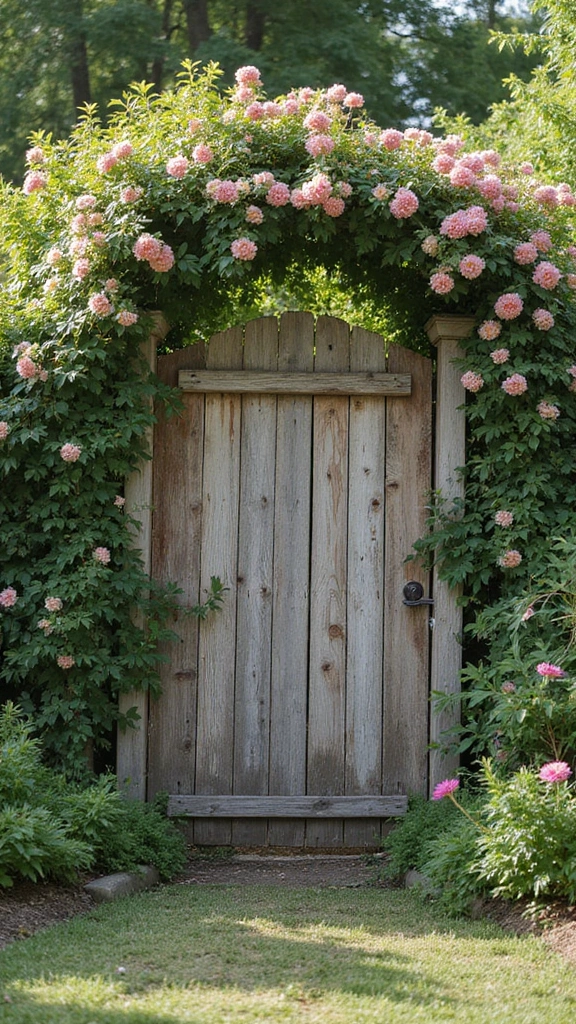 47 Flower Garden Ideas in Front of House for Stunning Curb Appeal - 33. Rustic Fence Flower Gardens