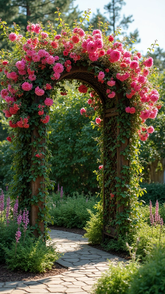 47 Flower Garden Ideas in Front of House for Stunning Curb Appeal - 36. Artistic Trellis Gardens