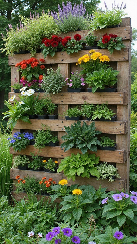 47 Flower Garden Ideas in Front of House for Stunning Curb Appeal - 4. Vertical Garden Wall