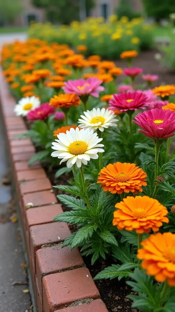 47 Flower Garden Ideas in Front of House for Stunning Curb Appeal - 6. Colorful Flower Beds with Border Edging
