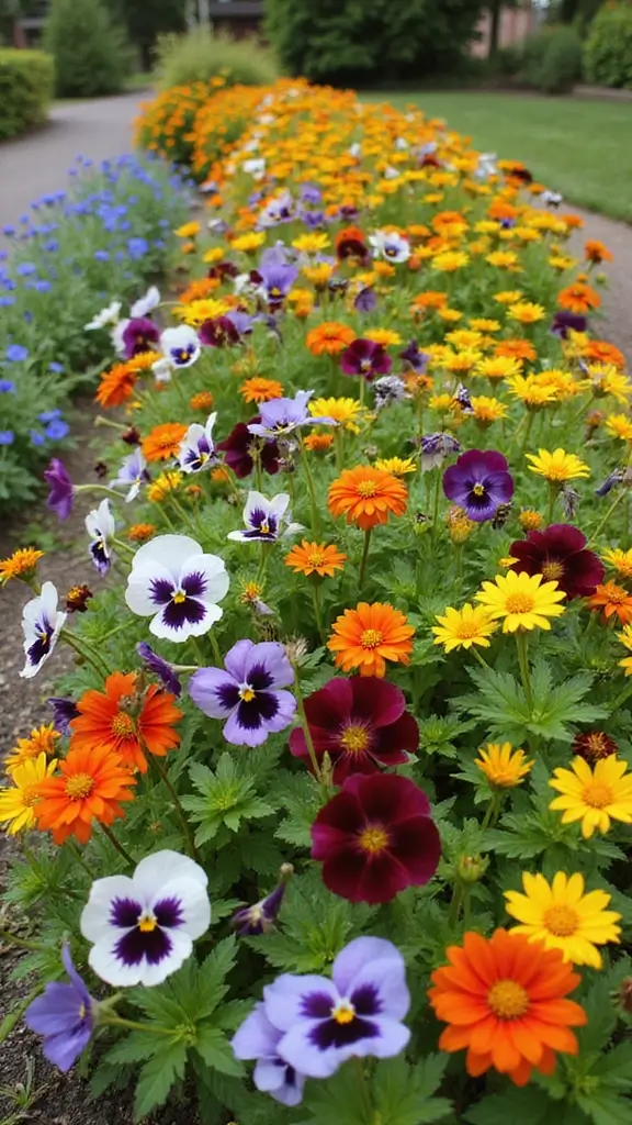47 Flower Garden Ideas in Front of House for Stunning Curb Appeal - 9. Border Gardens with Edible Flowers