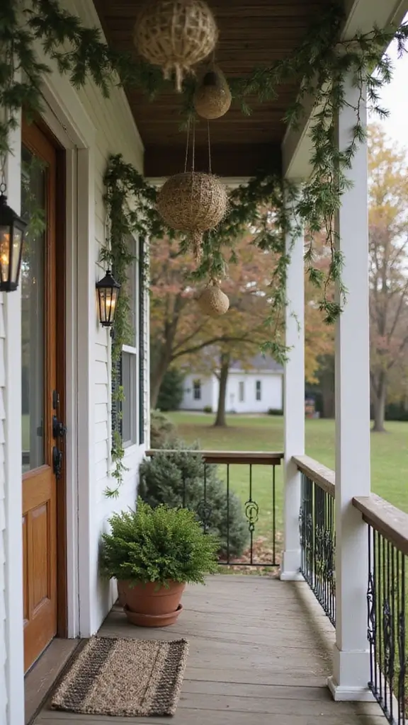 47 Front Porch Christmas Decor Ideas That Welcome Guests - 15. Eco-Friendly Ornaments
