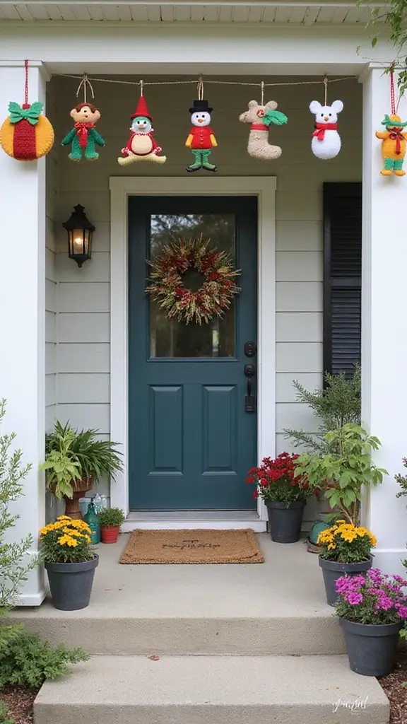 47 Front Porch Christmas Decor Ideas That Welcome Guests - 31. DIY Felt Ornaments