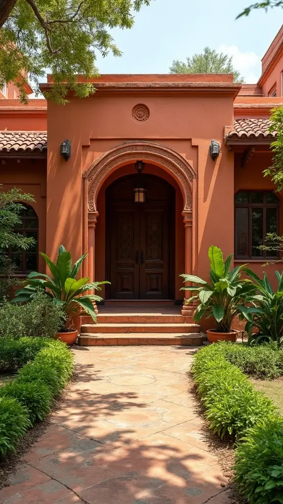 47 Home Exterior Colors in India That Are Trending Now - 1. Earthy Terracotta