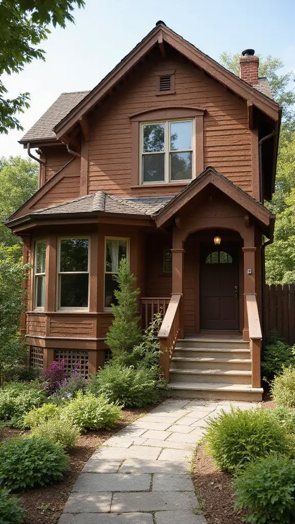 47 Home Exterior Colors in India That Are Trending Now - 11. Rustic Brown