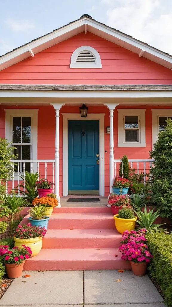 47 Home Exterior Colors in India That Are Trending Now - 15. Bright Coral Pink