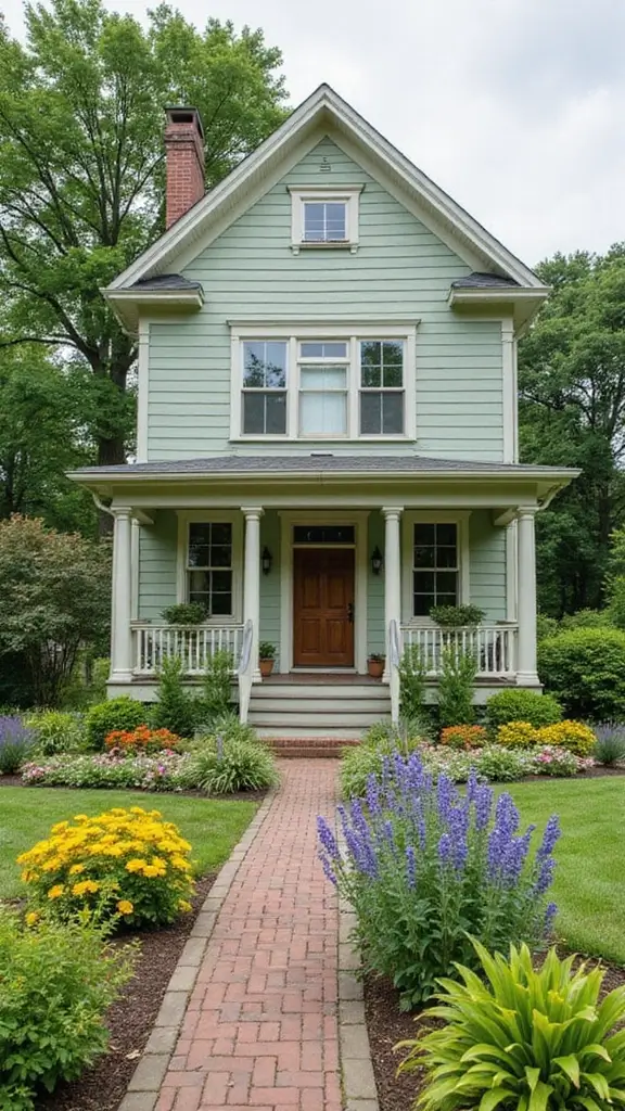 47 Home Exterior Colors in India That Are Trending Now - 2. Soft Sage Green
