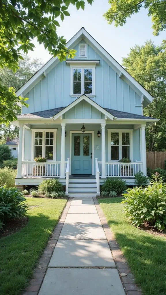 47 Home Exterior Colors in India That Are Trending Now - 24. Pale Blue