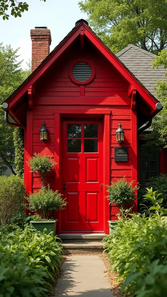47 Home Exterior Colors in India That Are Trending Now - 32. Bold Scarlet Red