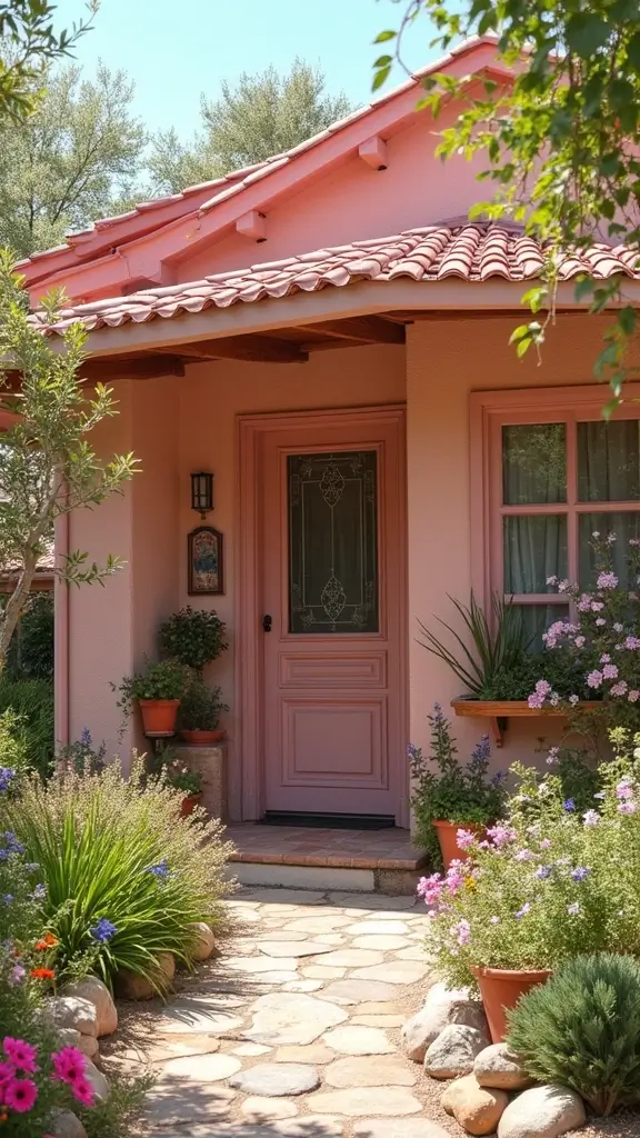 47 Home Exterior Colors in India That Are Trending Now - 36. Soft Petal Pink