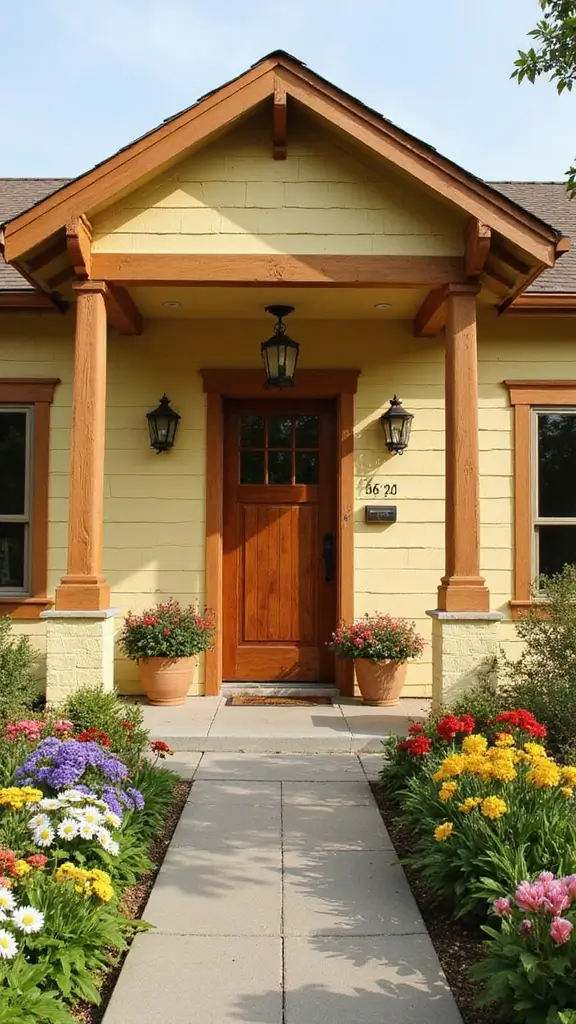 47 Home Exterior Colors in India That Are Trending Now - 40. Pale Butter Yellow