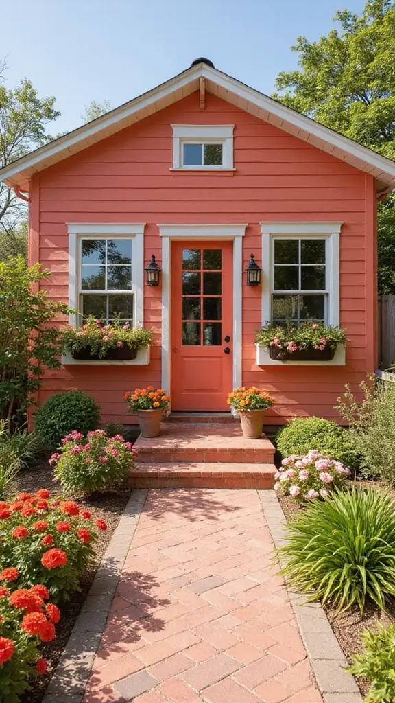 47 Home Exterior Colors in India That Are Trending Now - 6. Warm Coral