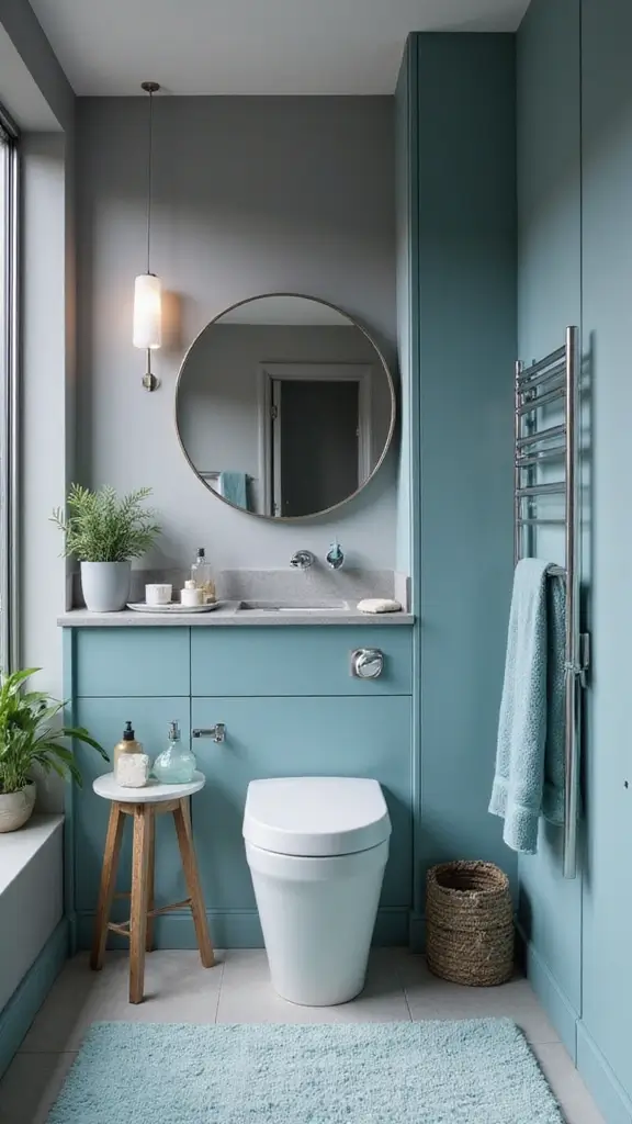 47 House Color Schemes Interior Palettes That Wow Instantly - 12. Cool Grey and Aqua Blue