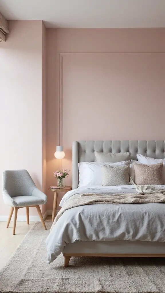 47 House Color Schemes Interior Palettes That Wow Instantly - 21. Soft Blush and Light Grey