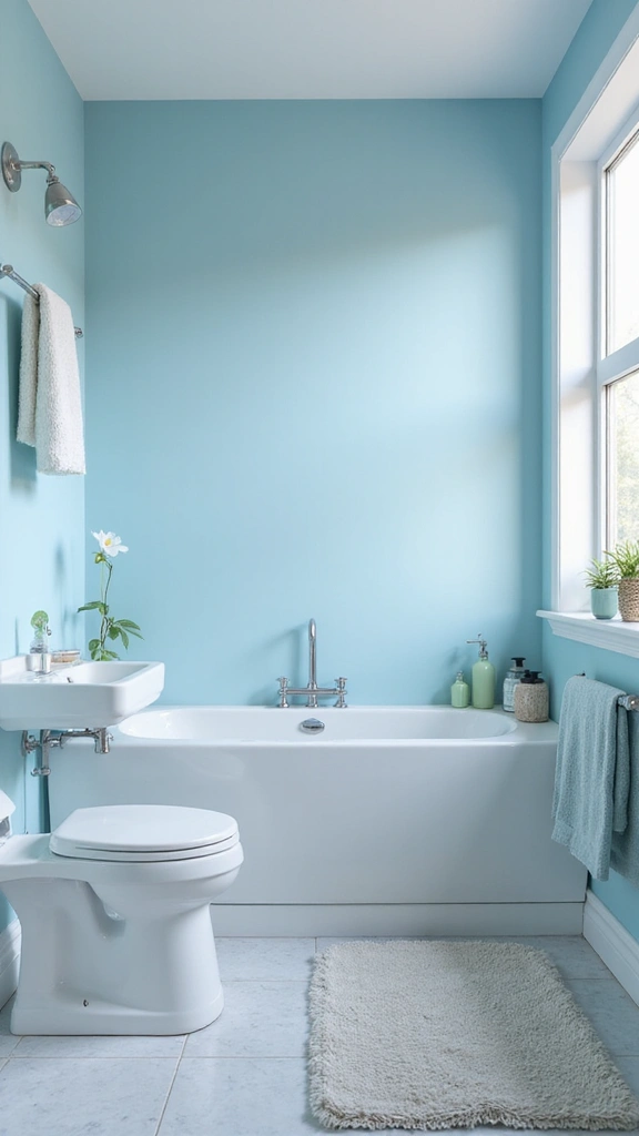 47 House Color Schemes Interior Palettes That Wow Instantly - 31. Soft Blue and Bright White