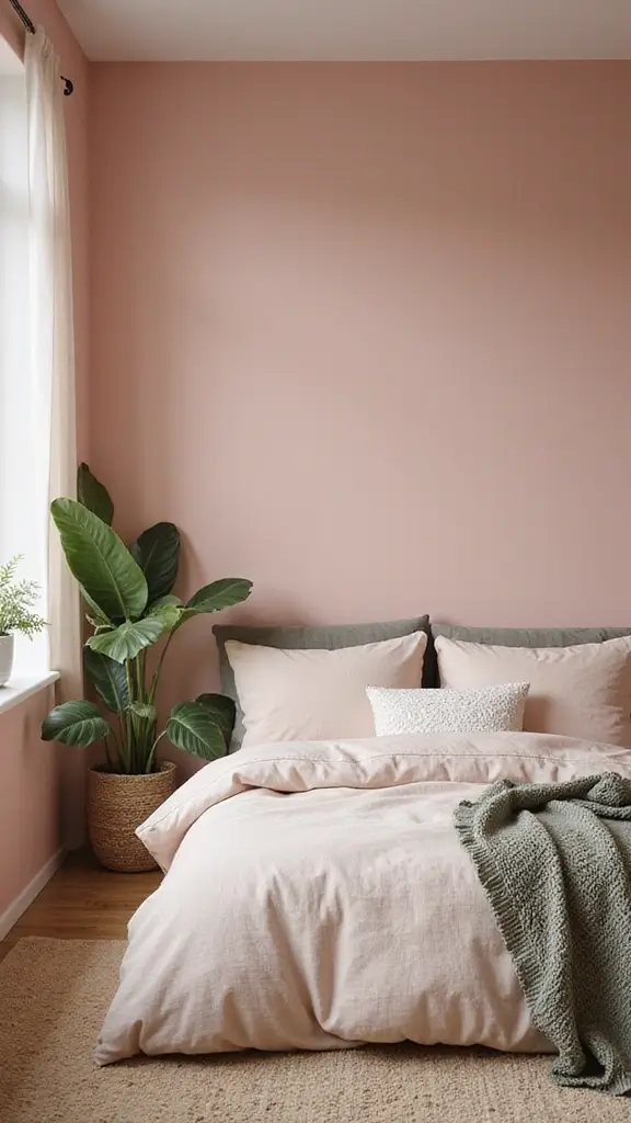47 House Color Schemes Interior Palettes That Wow Instantly - 45. Soft Pink and Earthy Green