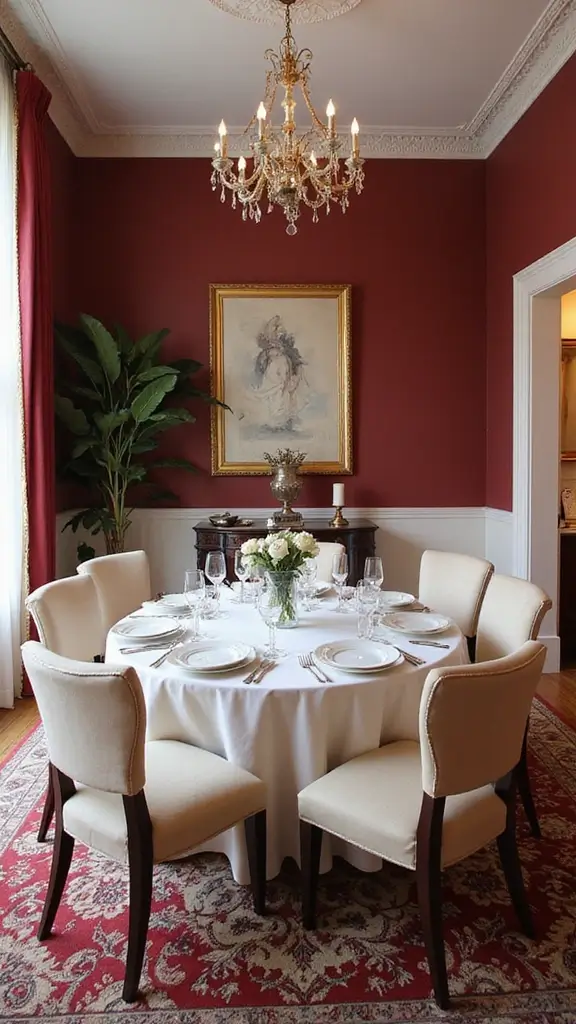 47 House Color Schemes Interior Palettes That Wow Instantly - 6. Bold Burgundy and Cream
