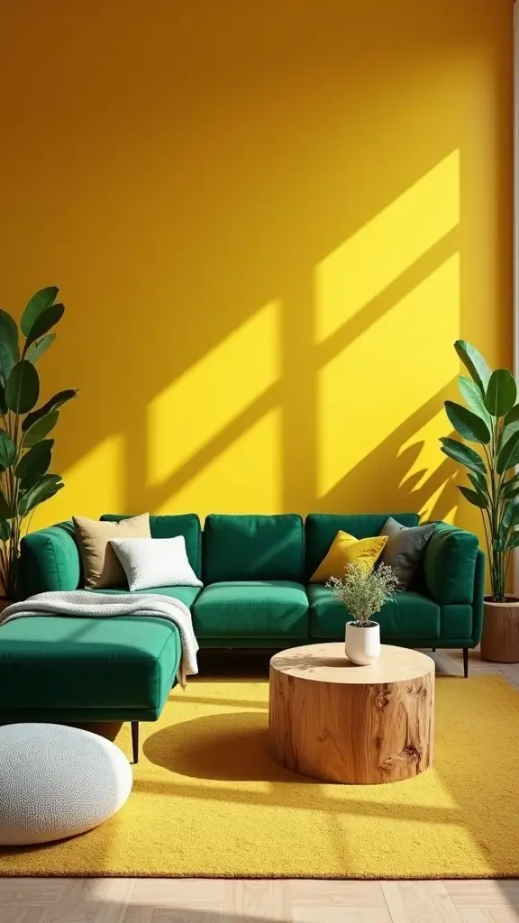 47 House Color Schemes Interior Palettes That Wow Instantly - 7. Playful Yellow and Deep Green