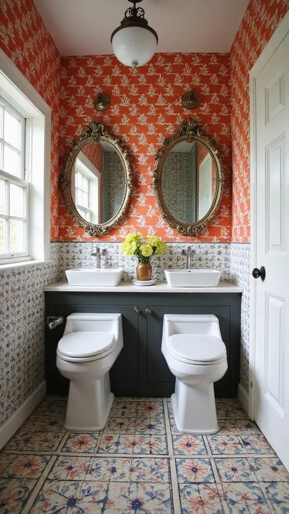 47 Jack and Jill Bathroom Ideas Layouts That Actually Work - 11. Bold Patterns