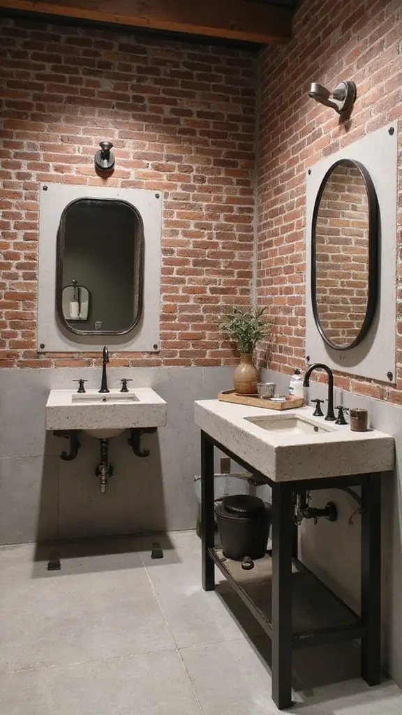 47 Jack and Jill Bathroom Ideas Layouts That Actually Work - 18. Industrial Chic