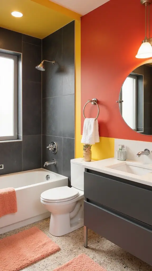 47 Jack and Jill Bathroom Ideas Layouts That Actually Work - 23. Playful Color Blocks
