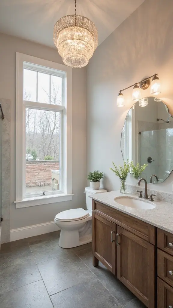 47 Jack and Jill Bathroom Ideas Layouts That Actually Work - 27. Statement Lighting