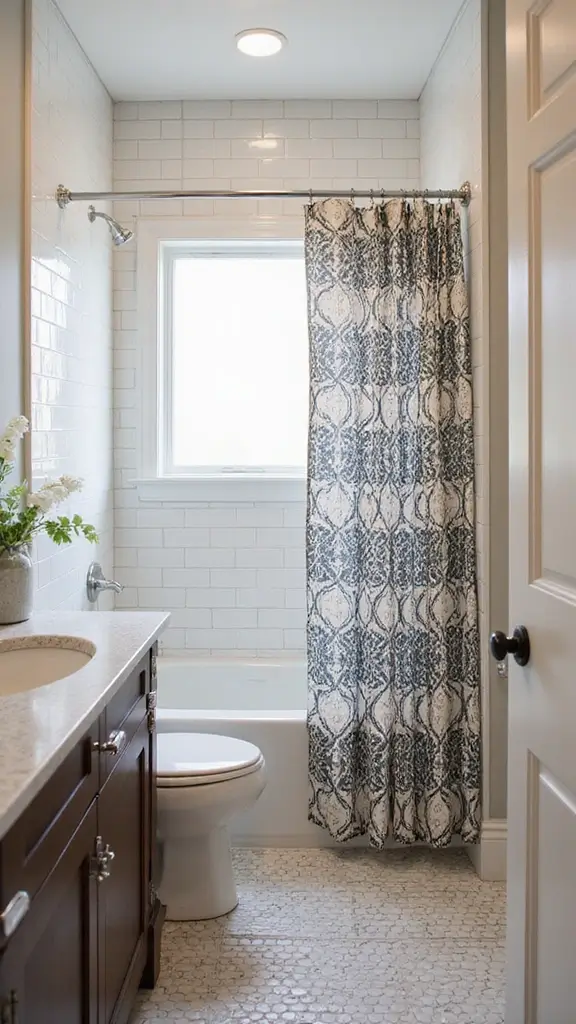 47 Jack and Jill Bathroom Ideas Layouts That Actually Work - 29. Stylish Shower Curtain