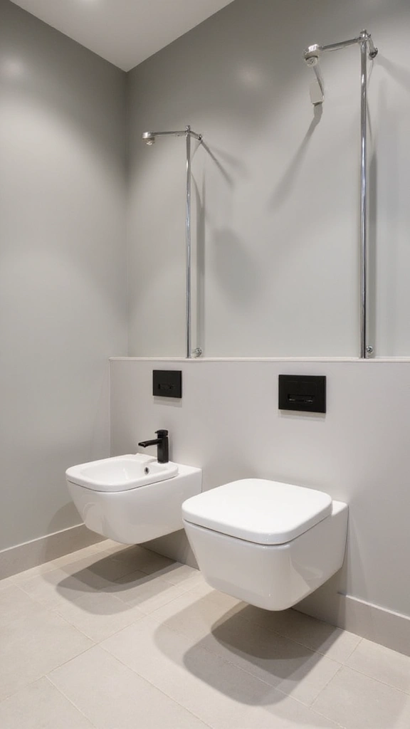 47 Jack and Jill Bathroom Ideas Layouts That Actually Work - 31. Wall-Mounted Toilets