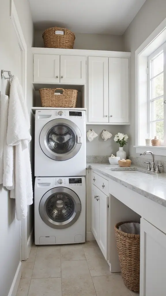 47 Jack and Jill Bathroom Ideas Layouts That Actually Work - 35. Laundry Solutions
