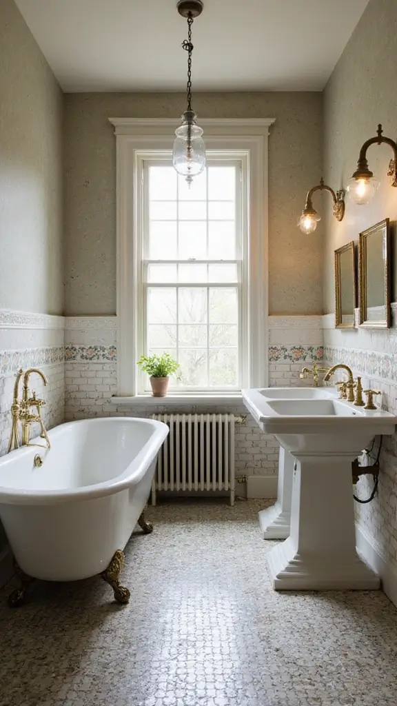 47 Jack and Jill Bathroom Ideas Layouts That Actually Work - 6. Vintage Vibes
