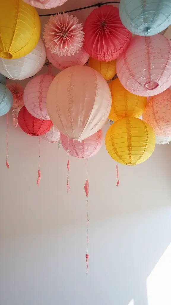 47 Modern Retro Interior Design Ideas That Feel Playful - 14. Creative Ceiling Decor