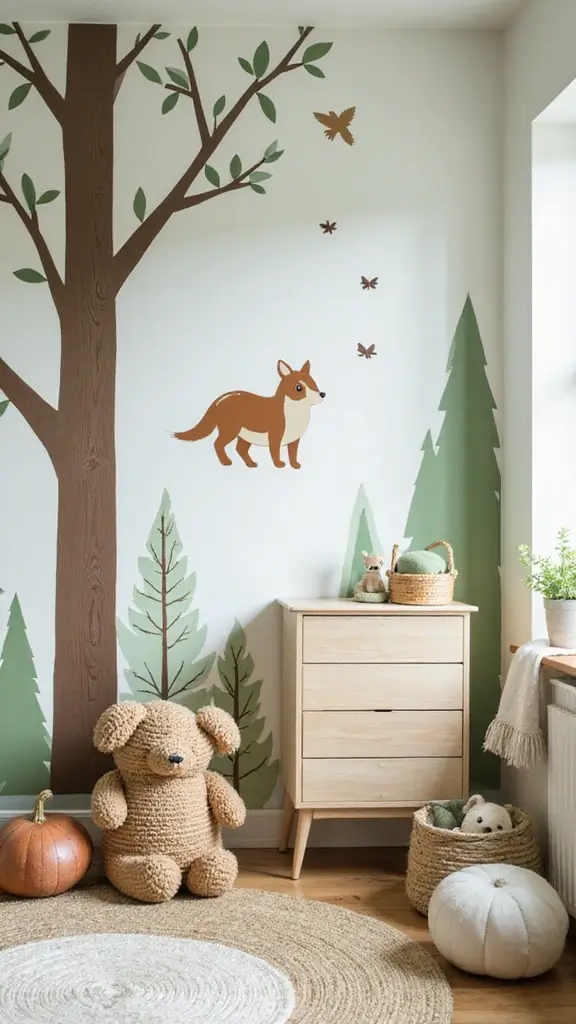 47 Modern Retro Interior Design Ideas That Feel Playful - 26. Celebrating Nature with Forest Themes