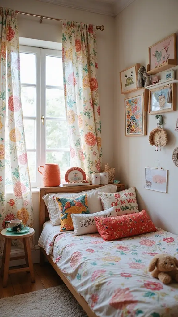 47 Modern Retro Interior Design Ideas That Feel Playful - 3. Vintage Playful Textiles