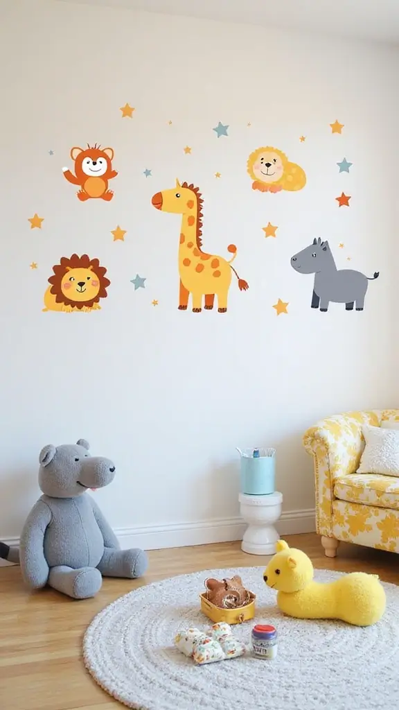 47 Modern Retro Interior Design Ideas That Feel Playful - 36. Playful Wall Decals