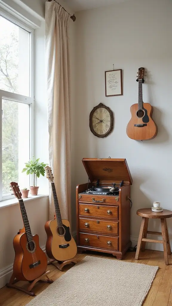 47 Modern Retro Interior Design Ideas That Feel Playful - 38. Vintage-inspired Musical Elements