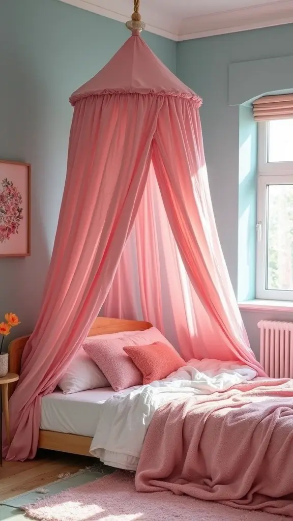 47 Modern Retro Interior Design Ideas That Feel Playful - 43. Magical Ceiling Canopies