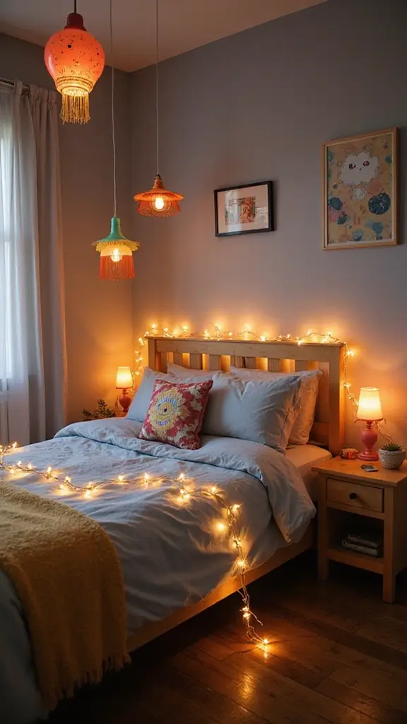 47 Modern Retro Interior Design Ideas That Feel Playful - 5. Whimsical Lighting Fixtures