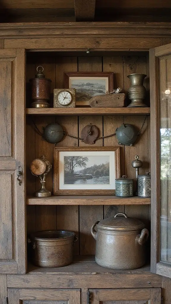 47 Rustic Lake House Decor Ideas That Feel Relaxing - 10. Vintage Accessories