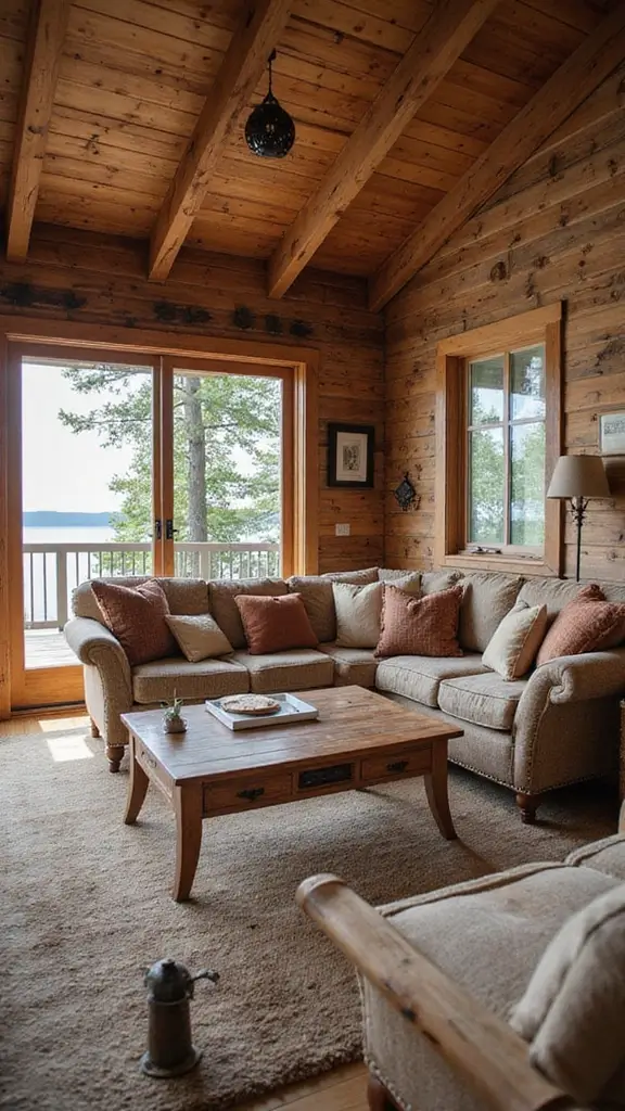 47 Rustic Lake House Decor Ideas That Feel Relaxing - 12. Wood Accents in Decor