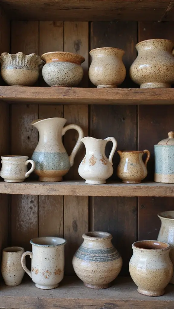 47 Rustic Lake House Decor Ideas That Feel Relaxing - 16. Handmade Pottery