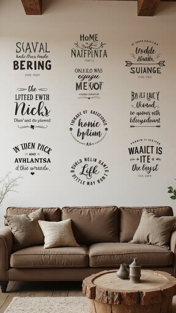 47 Rustic Lake House Decor Ideas That Feel Relaxing - 23. Personalized Wall Decals
