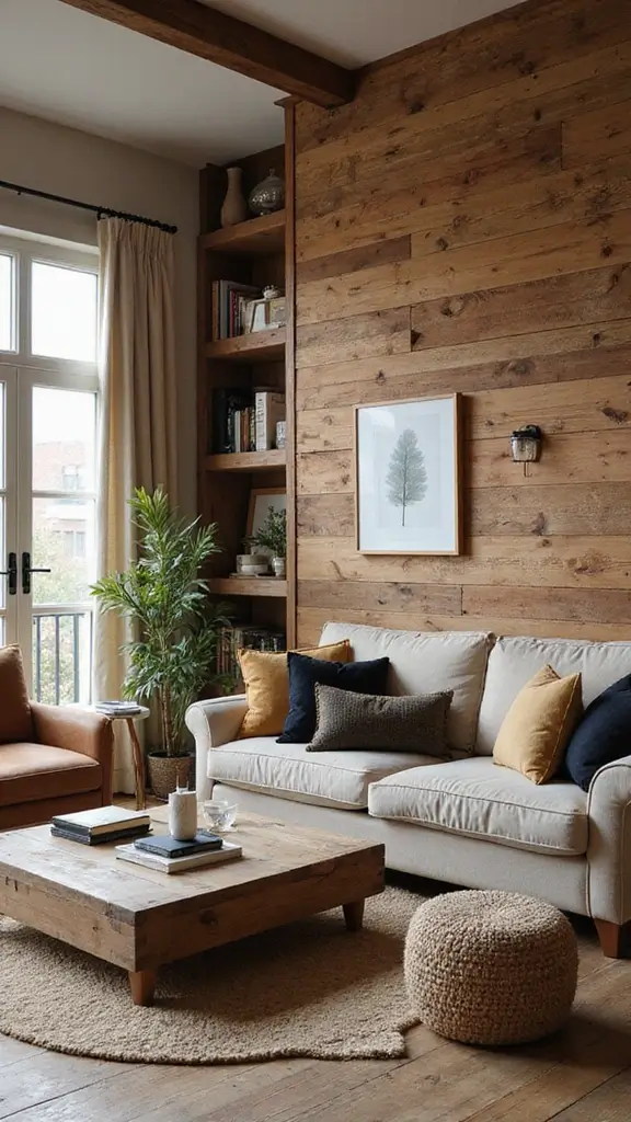 47 Rustic Lake House Decor Ideas That Feel Relaxing - 36. Playful Accent Walls