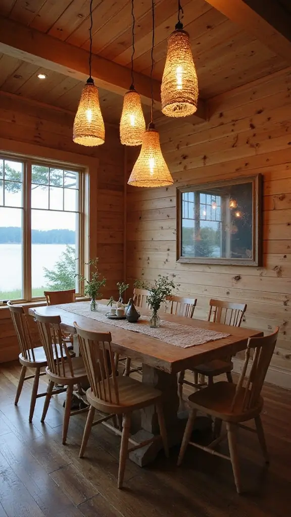 47 Rustic Lake House Decor Ideas That Feel Relaxing - 37. Whimsical Lighting