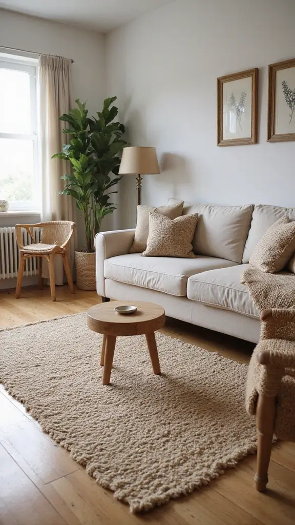 47 Rustic Lake House Decor Ideas That Feel Relaxing - 40. Natural Fiber Rugs