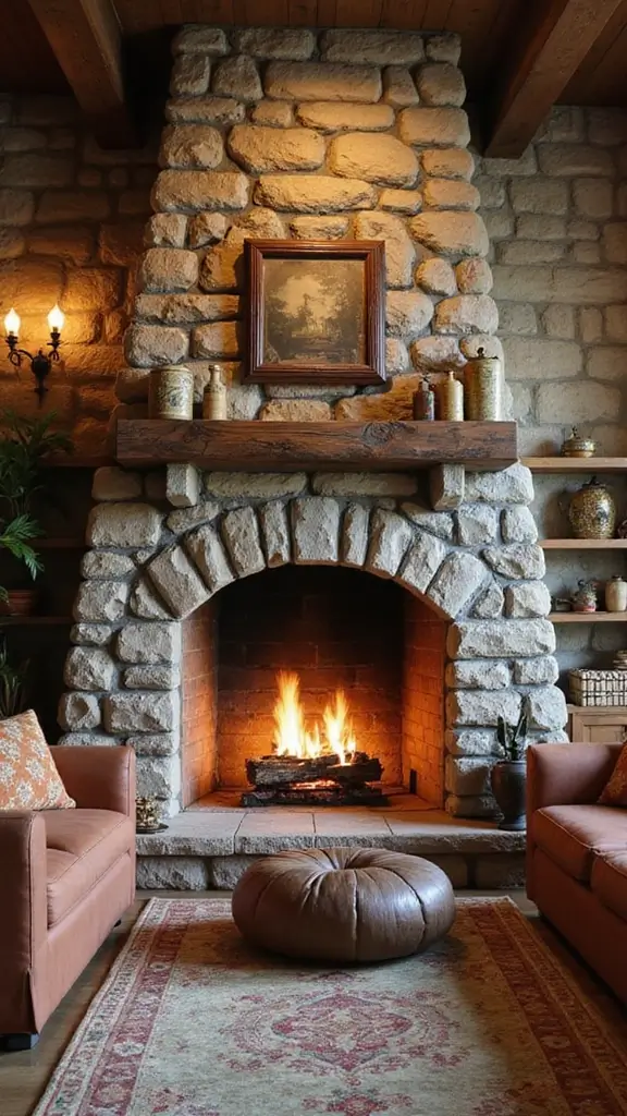 47 Rustic Lake House Decor Ideas That Feel Relaxing - 6. Cozy Fireplaces