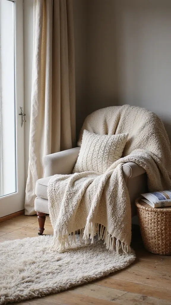 47 Winter Decor Ideas for the Home That Feel Magical - 13. Layered Textiles