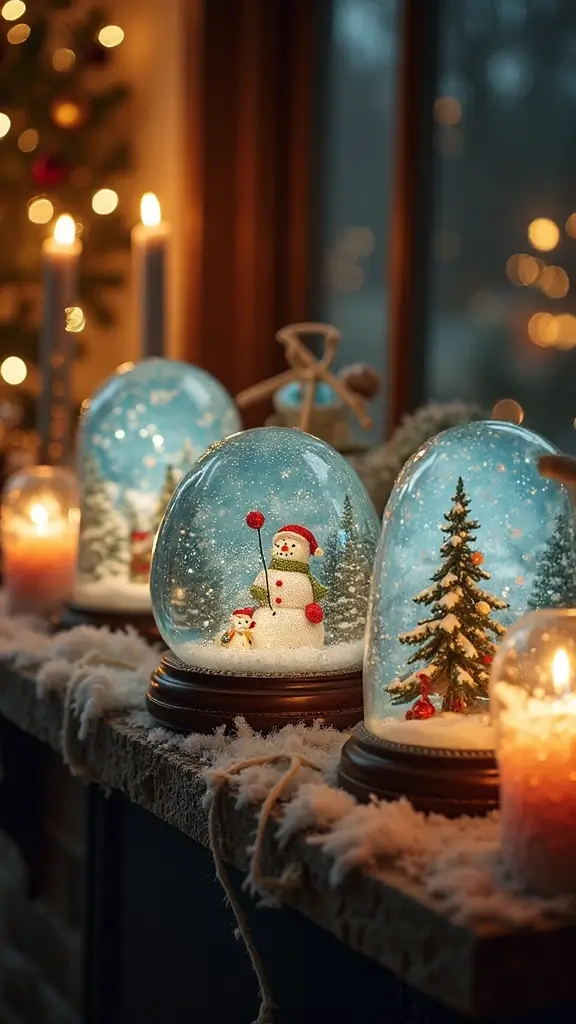 47 Winter Decor Ideas for the Home That Feel Magical - 18. Whimsical Snow Globes
