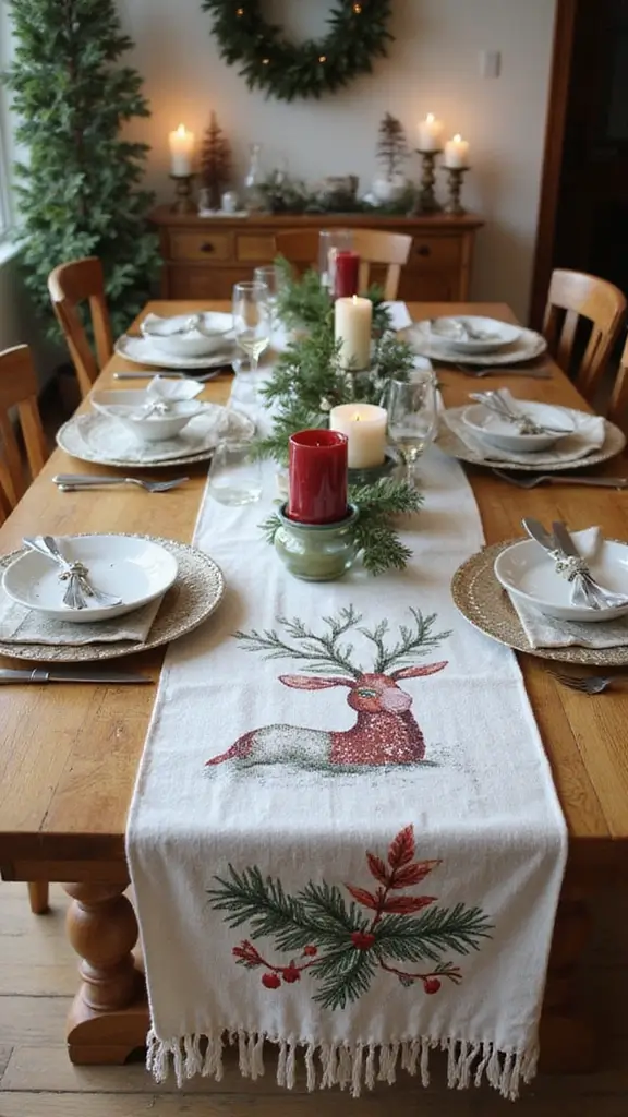 47 Winter Decor Ideas for the Home That Feel Magical - 23. Winter-inspired Table Runners