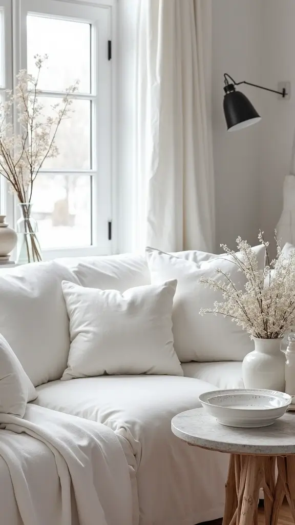 47 Winter Decor Ideas for the Home That Feel Magical - 25. Classic White Decor